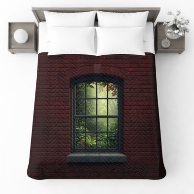 Couvre-lit matelassé pour fenêtre Brick Wall