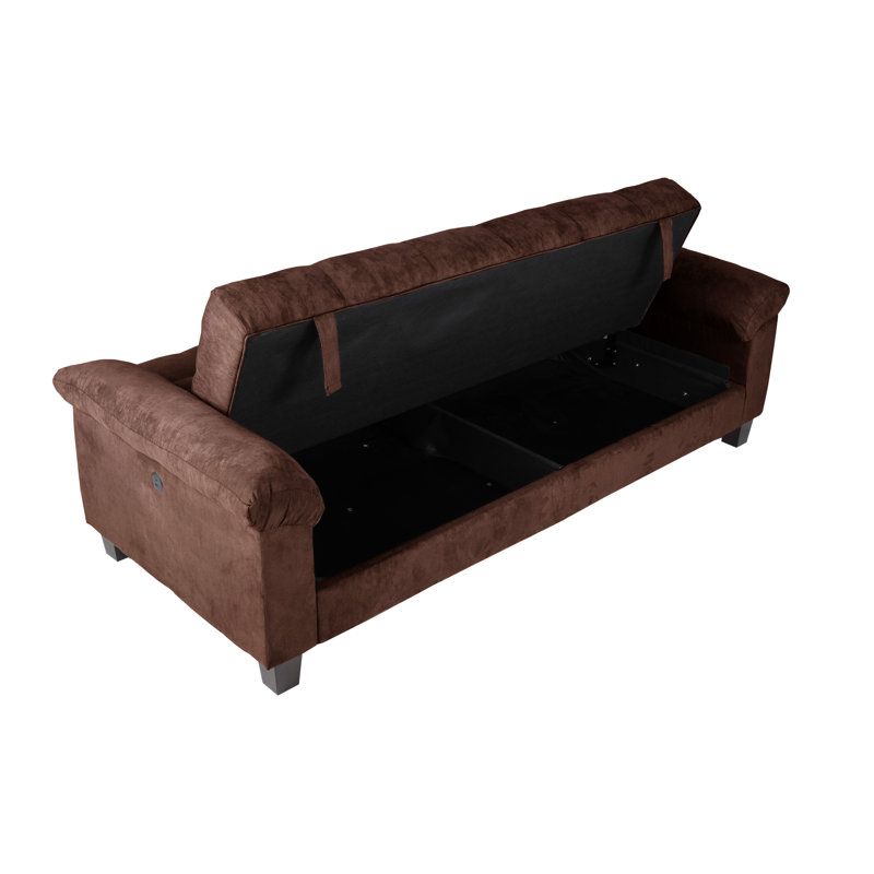Brooklington Upholstered 87'' Sleeper Sofa, Chocolate Microfiber