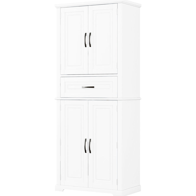 Rangement de salle de bain - Blanc, basculant, tablette réglable, armoire de rangement spacieuse, glissières