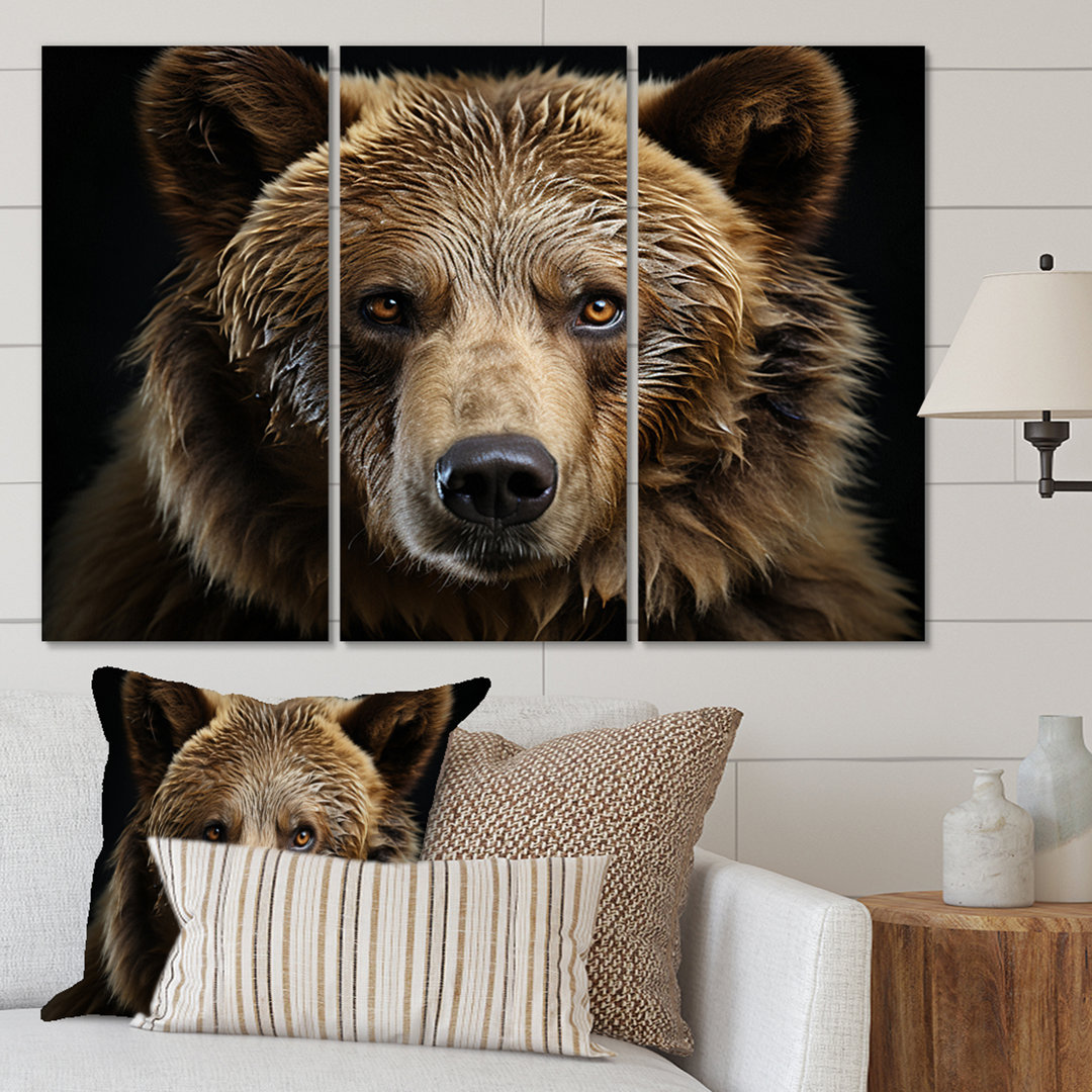 Bear Portrait - Animals Canvas Art Print Set Design Art
