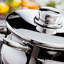 Stellar 1000 5 Piece Stainless Steel Pan Set, 16/18/20Cm Saucepans With Stainless Steel Lids, 14Cm Milk Pan, Steamer