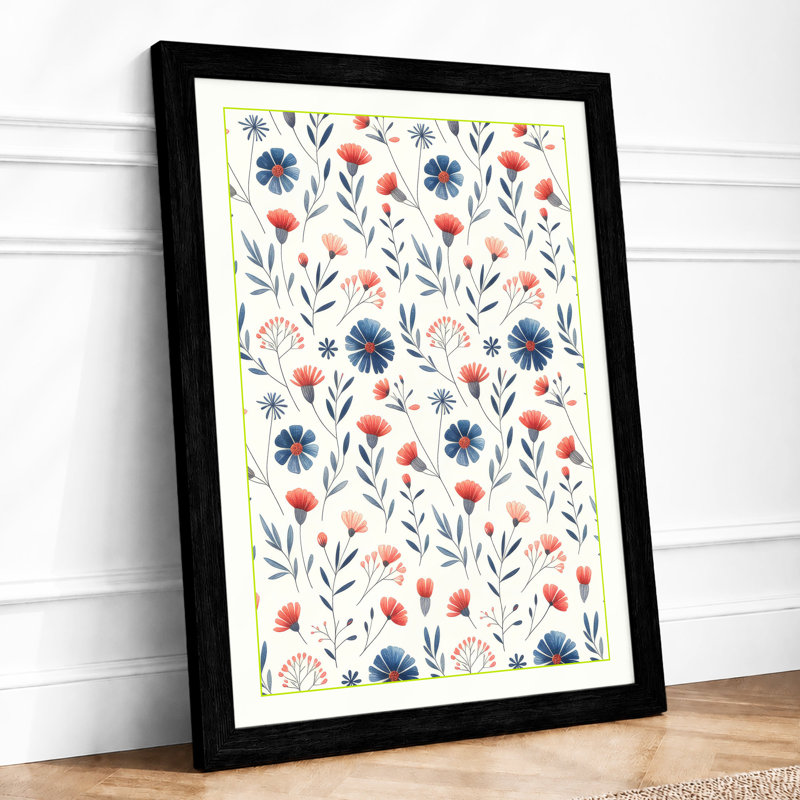 Wildflower Scatter Botanical - Framed Print, A1 - 84.1 x 59.4 cm, Black
