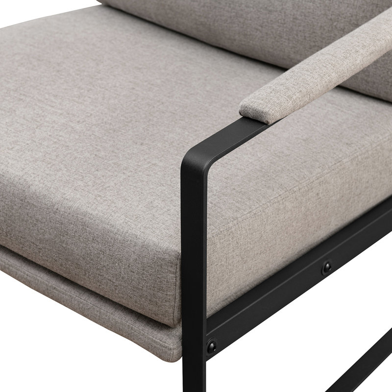 Fauteuil large 27,22 po Soteria, Tissu ton champignon