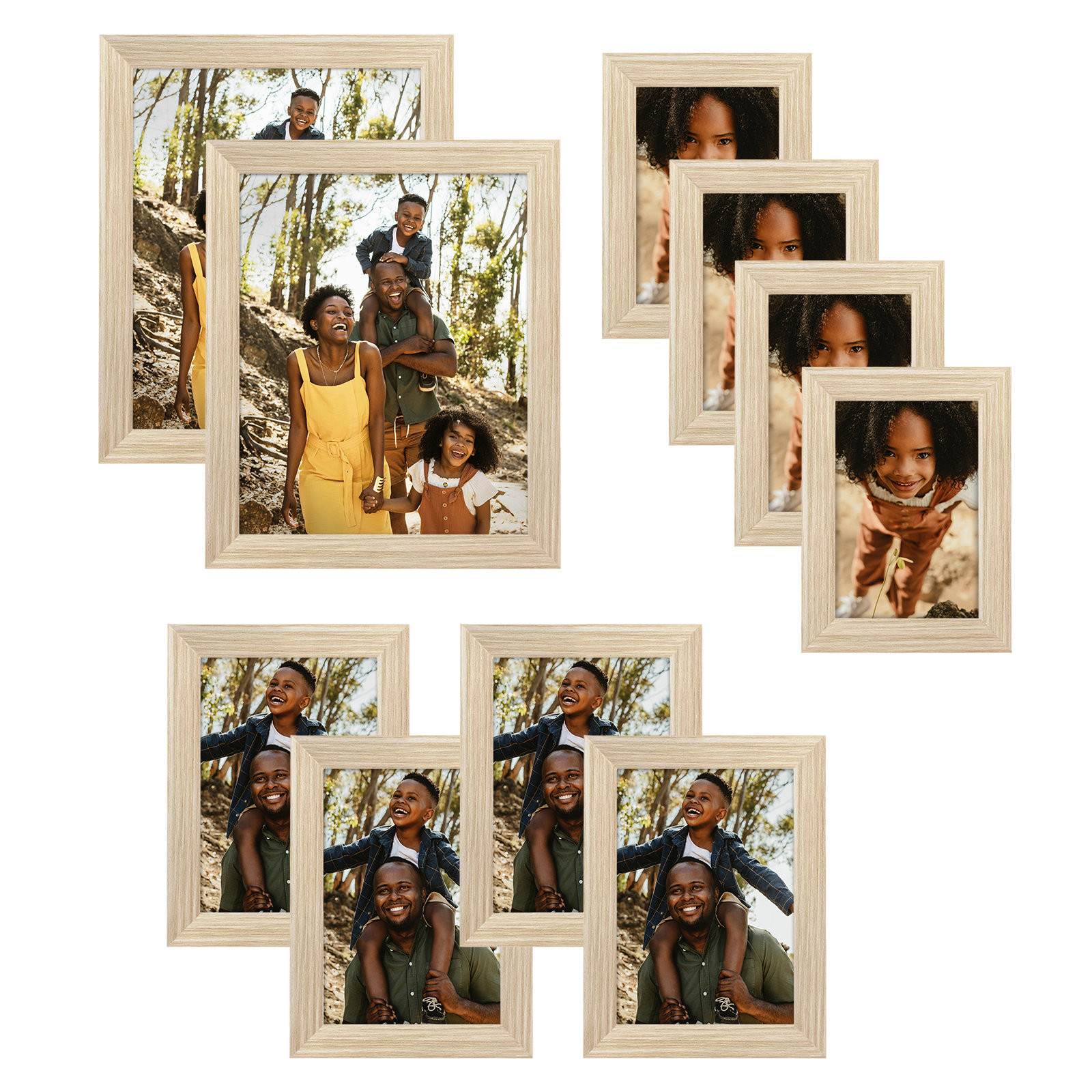 Latitude Run® Aiyonna 9 Piece 10 x 20 Matte Wood Gallery Wall Set in  Black & Reviews