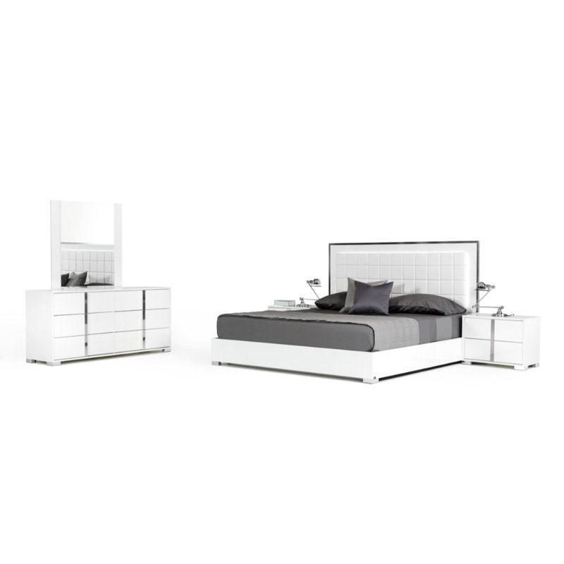 Commode double 6 tiroirs Lavonia, Blanc