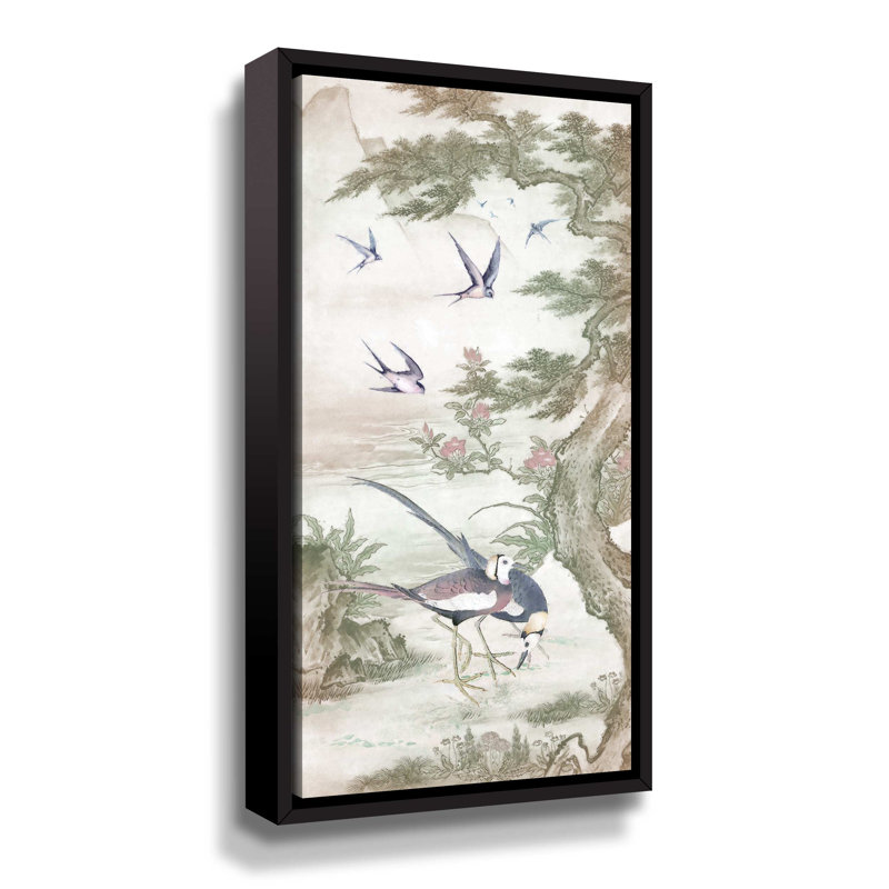 Chinoiserie, One - Peinture sur toile, Cadre noir, H 12 po x l 6 po x P 2 po