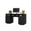 Bureau Abbate 150 cm (59 po) de largeur avec tiroirs, étagères ouvertes et rangement pour dossiers suspendus, en bois d'ingénierie, aspect bois.-1240804653