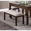 Ensemble de salle à manger 6 pièces cerise foncée avec tiroirs fonctionnels - table, banc, revêtement en chenille pour 4 chaises