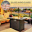 Outsunny 34 Inch Outdoor Propane Gas Fire Pit Table