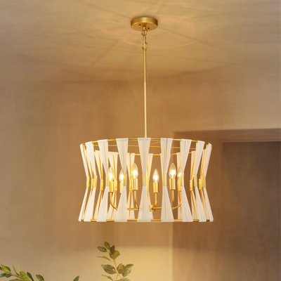 Lustre tambour en corde 6 lumières Renessa