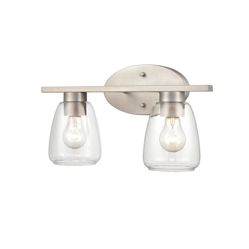 2 lumières 16 po Éclairage pour meuble-lavabo en nickel satiné, Nickel