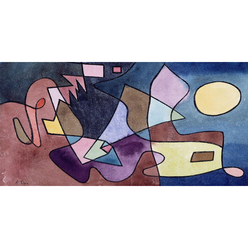 Dramatic Landscape by Paul Klee - Wrapped Canvas Painting, 35cm H x 70cm W x 4cm D