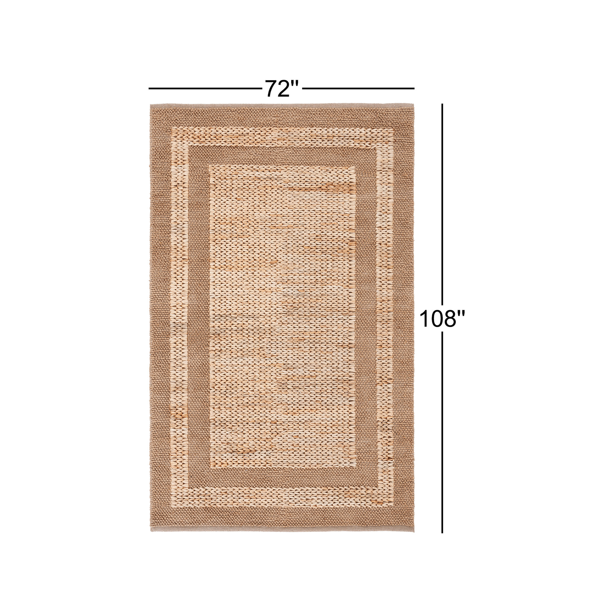 Khole Natural Fiber Hand Woven Jute/Cotton Solid Color Rug in Brown, Rectangle 6' x 9'