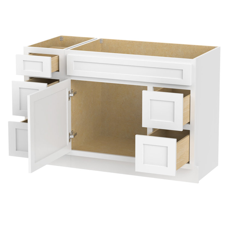 Base de meuble-lavabo simple 48 po seulement, Blanc