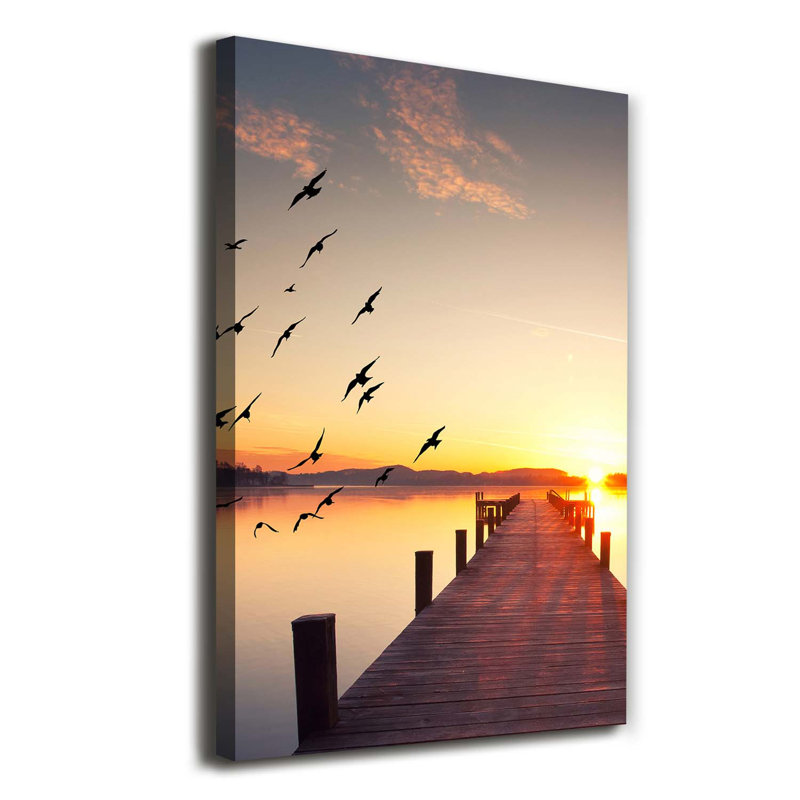 Sunset Pier - Wrapped Canvas Print