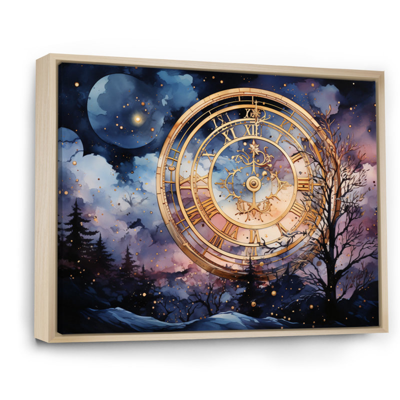 Astrology Starry Oracle II " Astrology Starry Oracle II " Mixed Media Print, 30" H x 40" W x 1.5" D, Natural Floater Framed