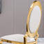 Chaise d'appoint rembourrée à dossier King Louis avec structure en acier inoxydable Amity-453340606-445660068-445660065
