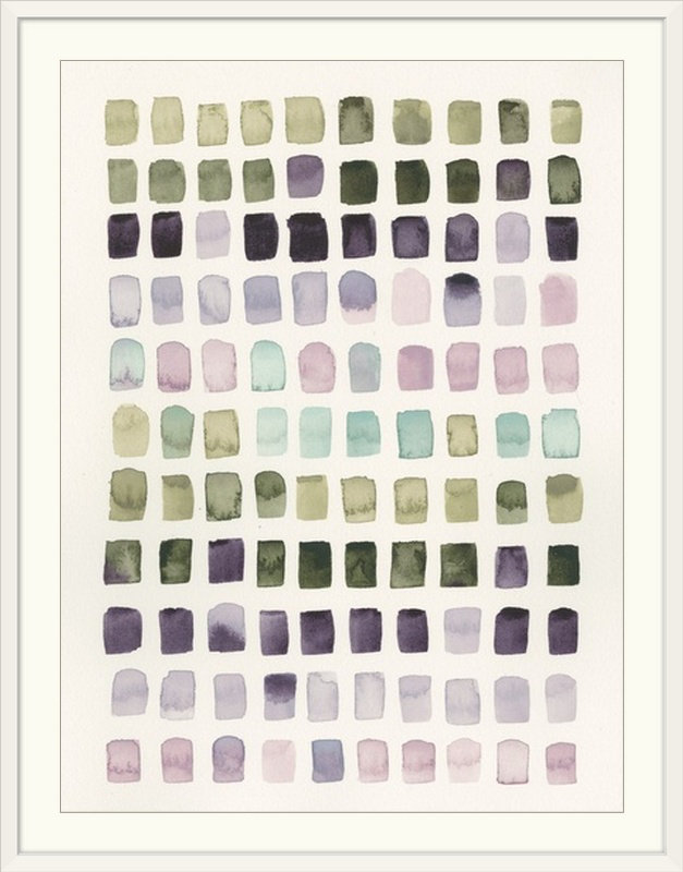 «Brodie-Gael Serene Color Swatches I 'Grace Popp», reproduction d'art, Cadre blanc, H 32 po x l 26 po x P 1 po
