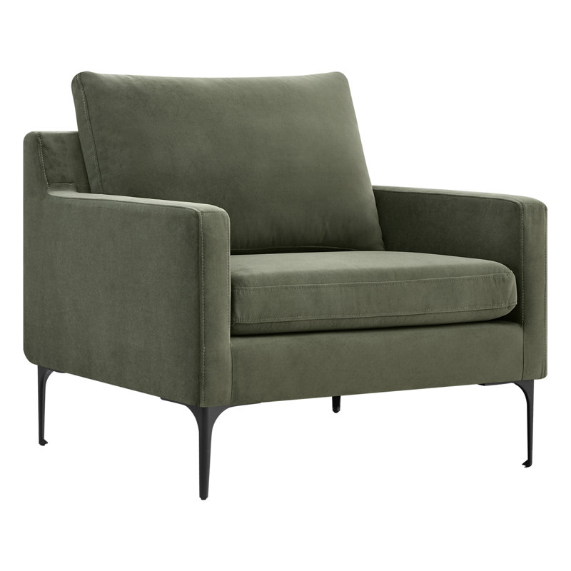 Chaise d'appoint moderne rembourrée avec coussins, Olivine