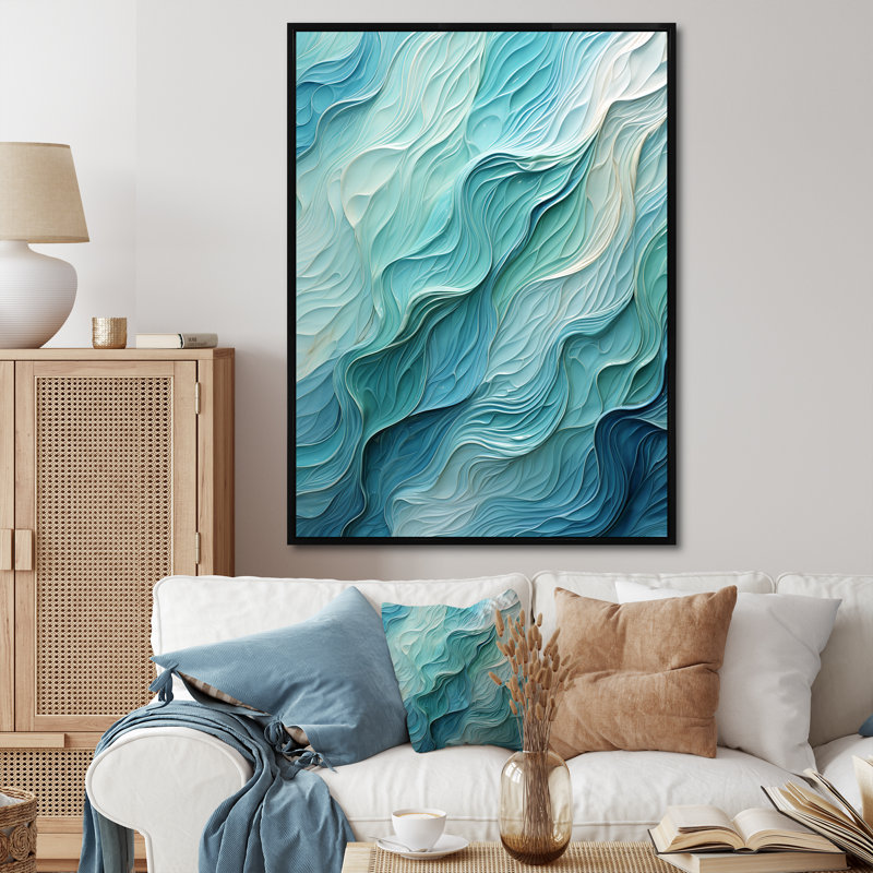Procter - Abstract Spirals, art mural, H 40 po x l 30 po x P 1,5 po, Toile avec cadre flottant noir