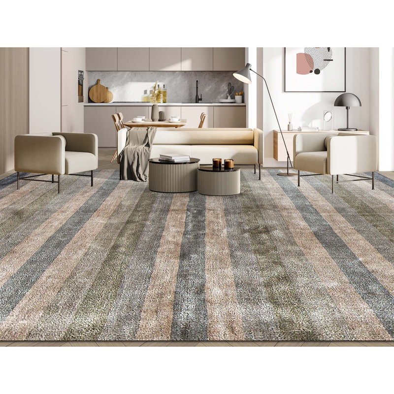Hand-Knotted High-Quality Gray Area Rug