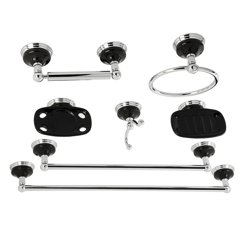 Water Onyx 7 Piece Bathroom Hardware Set, Polished Chrome