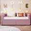 Lit de jour simple rembourré avec dossier ergonomique et 2 tiroirs, rose-1482629068