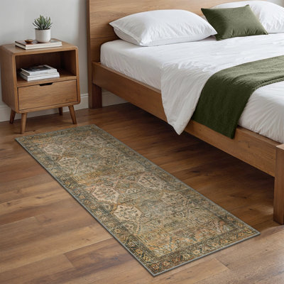 Oriental and Vintage Look Washable Area Rug