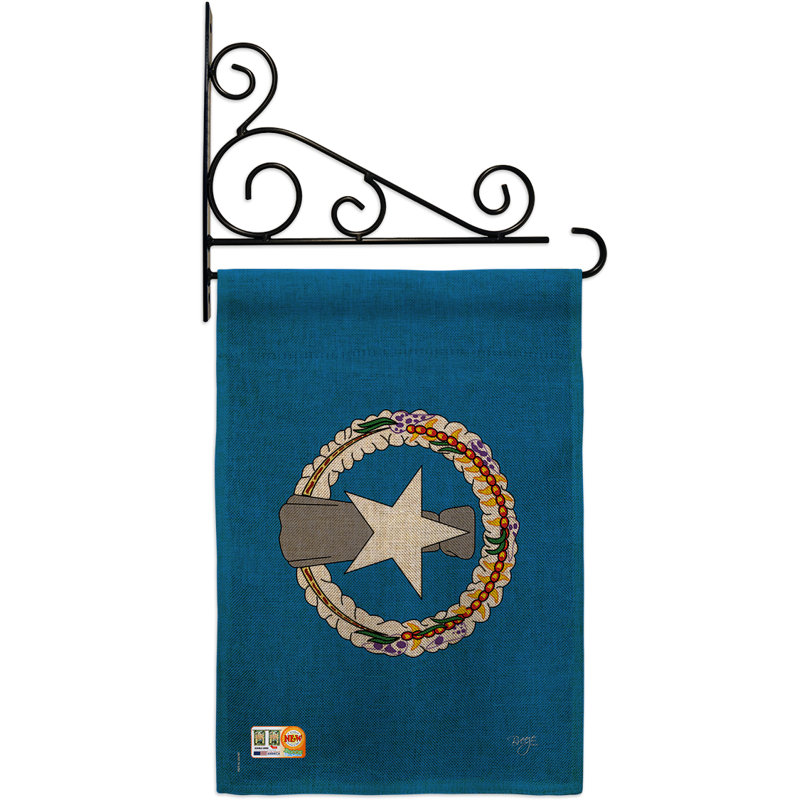 En toile jute à 2 côtés de la chaise mariannes du nord 19 x 13 po drapeau de jardin