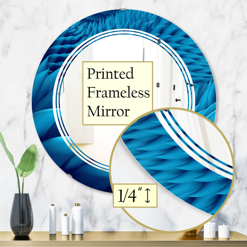 Modern Wall Mirror, 31.5" H x 31.5" W, Large Light Flower and Petals