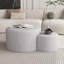 Élégante table d'appoint emboîtable - Tissu teint beige pour le salon de la chambre