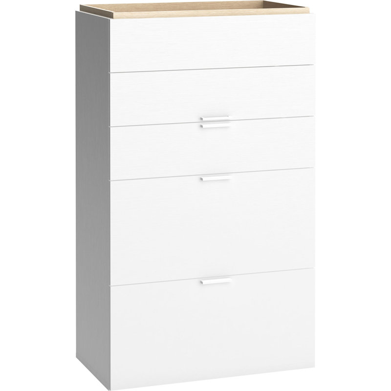 Reba 5 Drawer 75Cm W Chest Solid Wood Chest, White