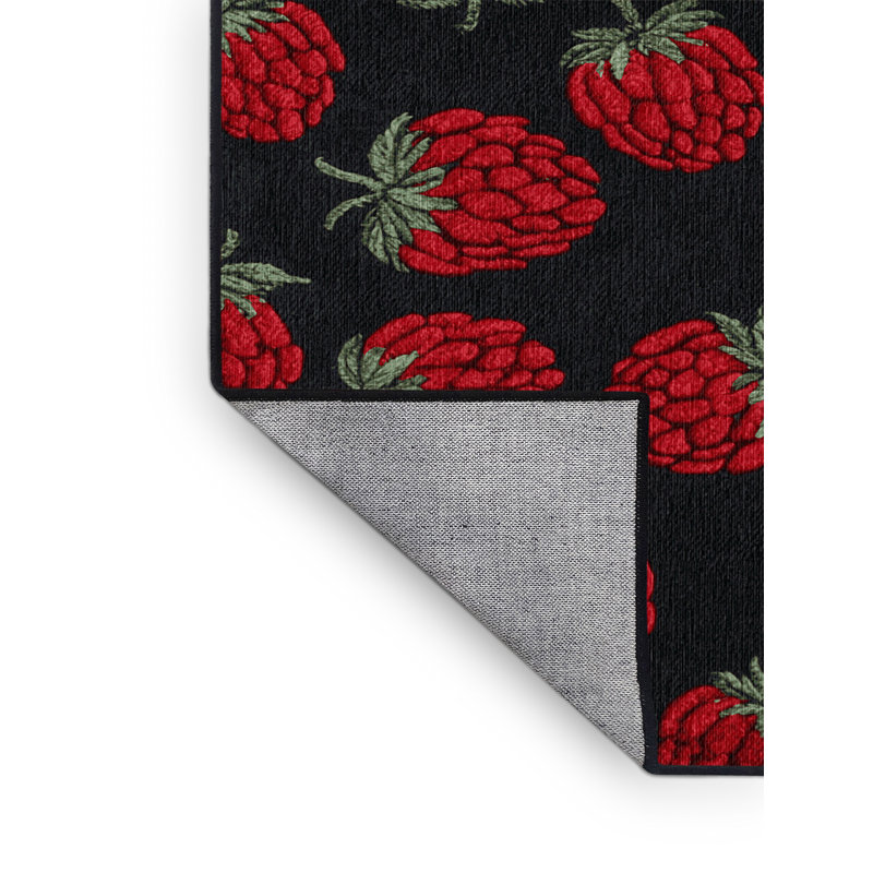  Tapis lavable framboise et fruits noirs, Rectangle 5 pi x 7 pi