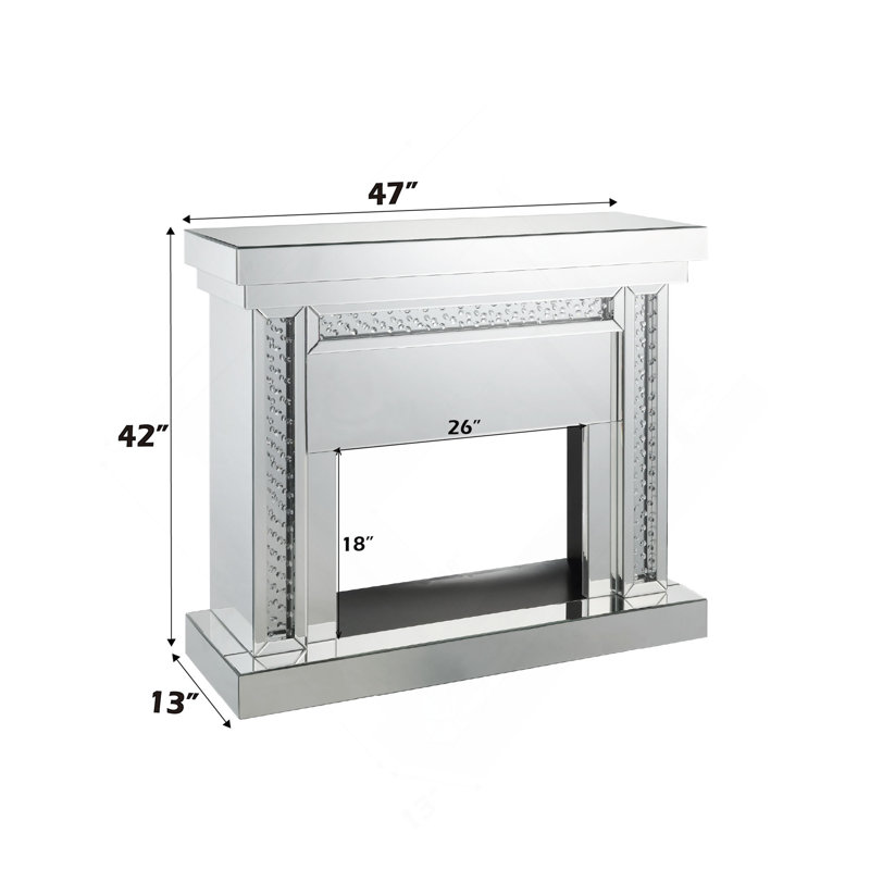 Cheminée à miroirs et faux cristaux, chauffage électrique de style Nysa pour salon