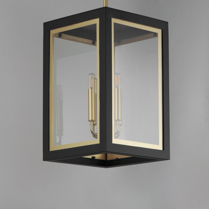 Luminaire suspendu d'extérieur 4 lumières Fayerweather, Noir / or