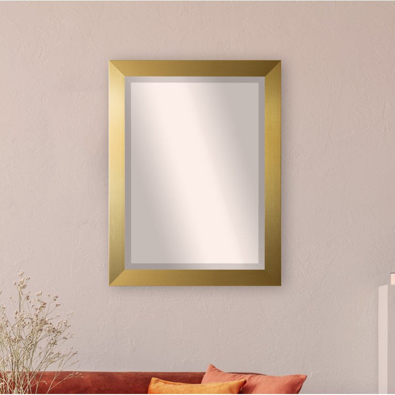 Miroir biseauté moderne / contemporain Ungar, H 25,5 po x l 21,5 po x P 0,75 po, Doré
