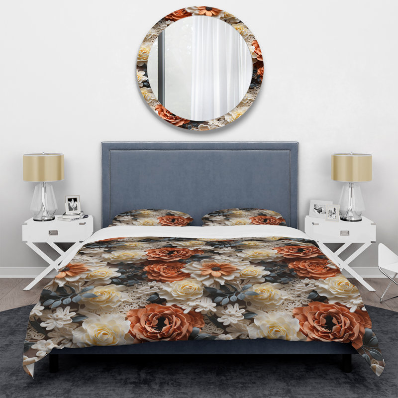 Ensemble de housse de couette Rustic Lace Romance Victorian Pattern III, Housse de couette pour très grand lit et 2 très