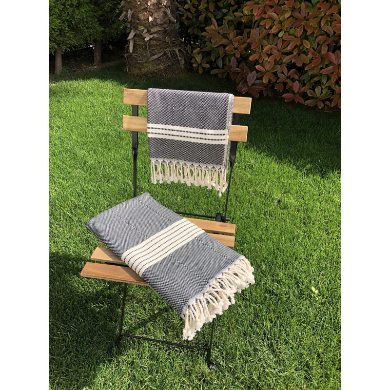 Ensemble de serviettes en coton turc 2 pièces Rae, Bleu marine