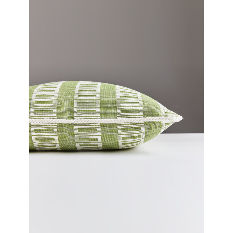 Folklore Striped and Geometric Square Pillow Cover & Insert, 18" H x 18" W, Grass