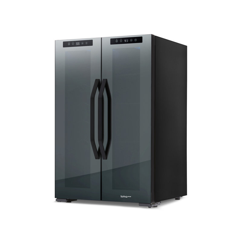 Luma Comfort Shadow Series Black Glass Dual Zone Wine and Beverage Cooler