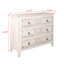Armoire vintage en bois massif crème antique, 3 tiroirs, pour le rangement de l'espace de vie