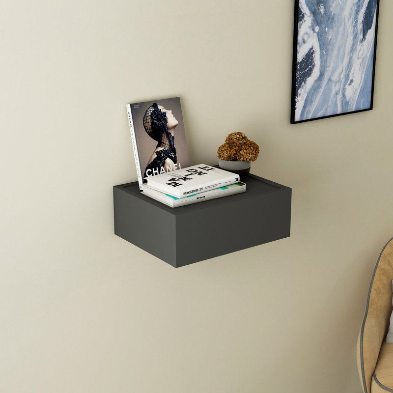 Locelso 100% CHIPBOARD Floating Shelf, Grey