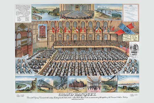 Grand banquet-impression d’art graphique, H 44 po x l 66 po