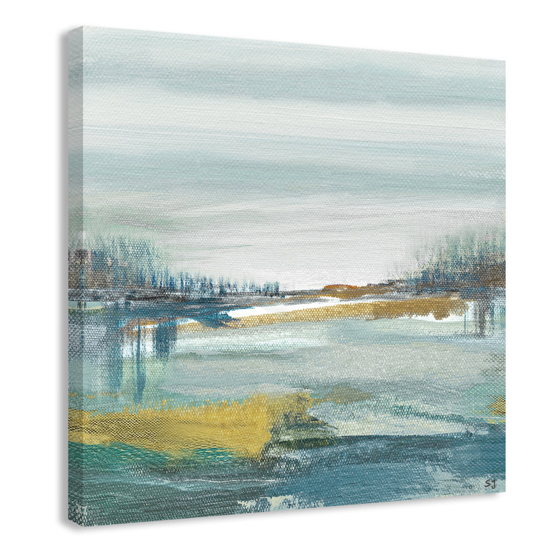 Lewbeach I - Peinture, Toile tendue, H 45 po x l 45 po x P 1,38 po