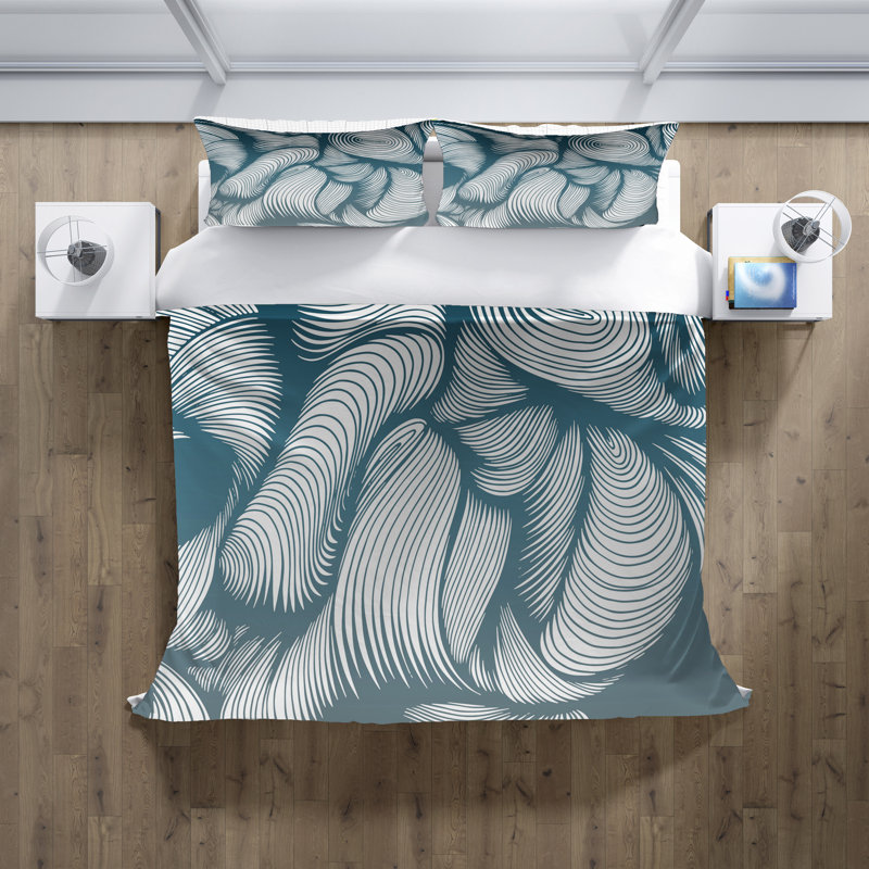 Polyester Abstract Duvet Cover, King Duvet Cover + 2 King Shams