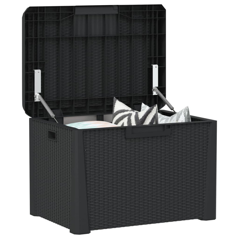 Boîte de rangement en polypropylène 33 gallons, Gris anthracite