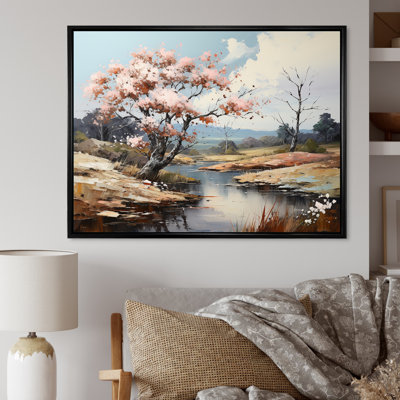 «Pink Trees Blooming In Country Charm», reproduction sur toile