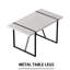 Table de salle à manger en MDF blanc peu encombrante, élégance industrielle pour la cuisine
