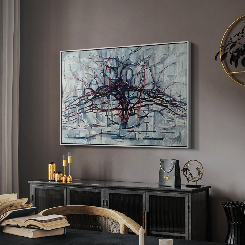 «Horizontal Tree», 1912 - Piet Mondrian, toile tendue avec châssis, 26 x 40, Blanc