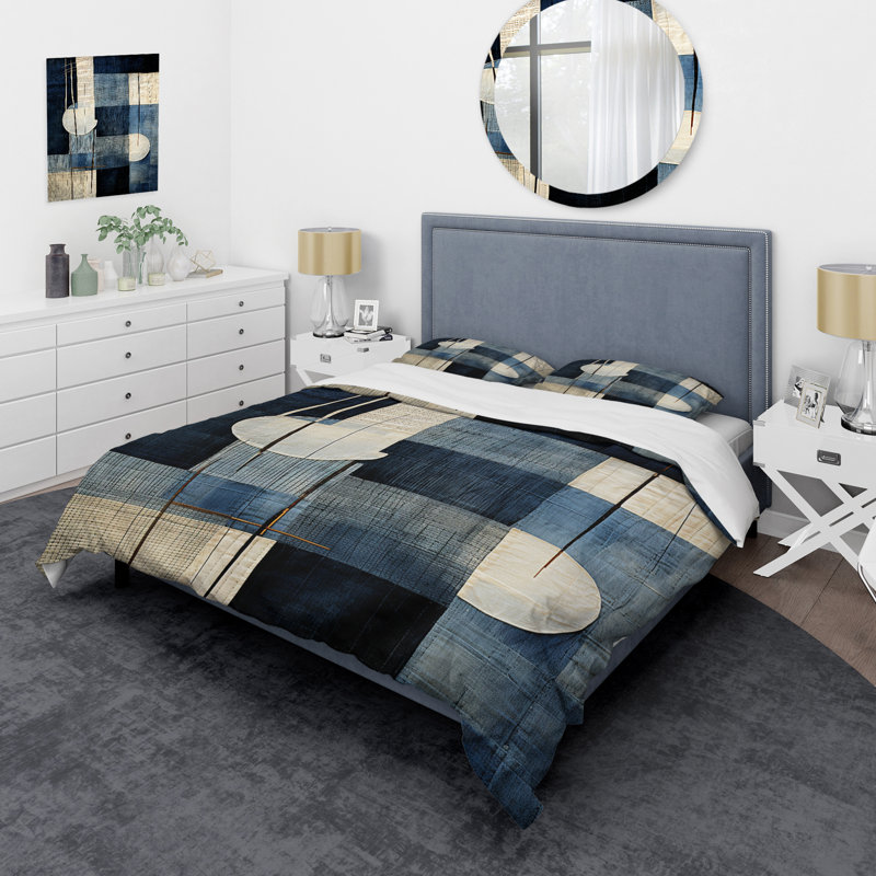 Ensemble de housse de couette Blue Azure Geometric Collages - Abstract Collages